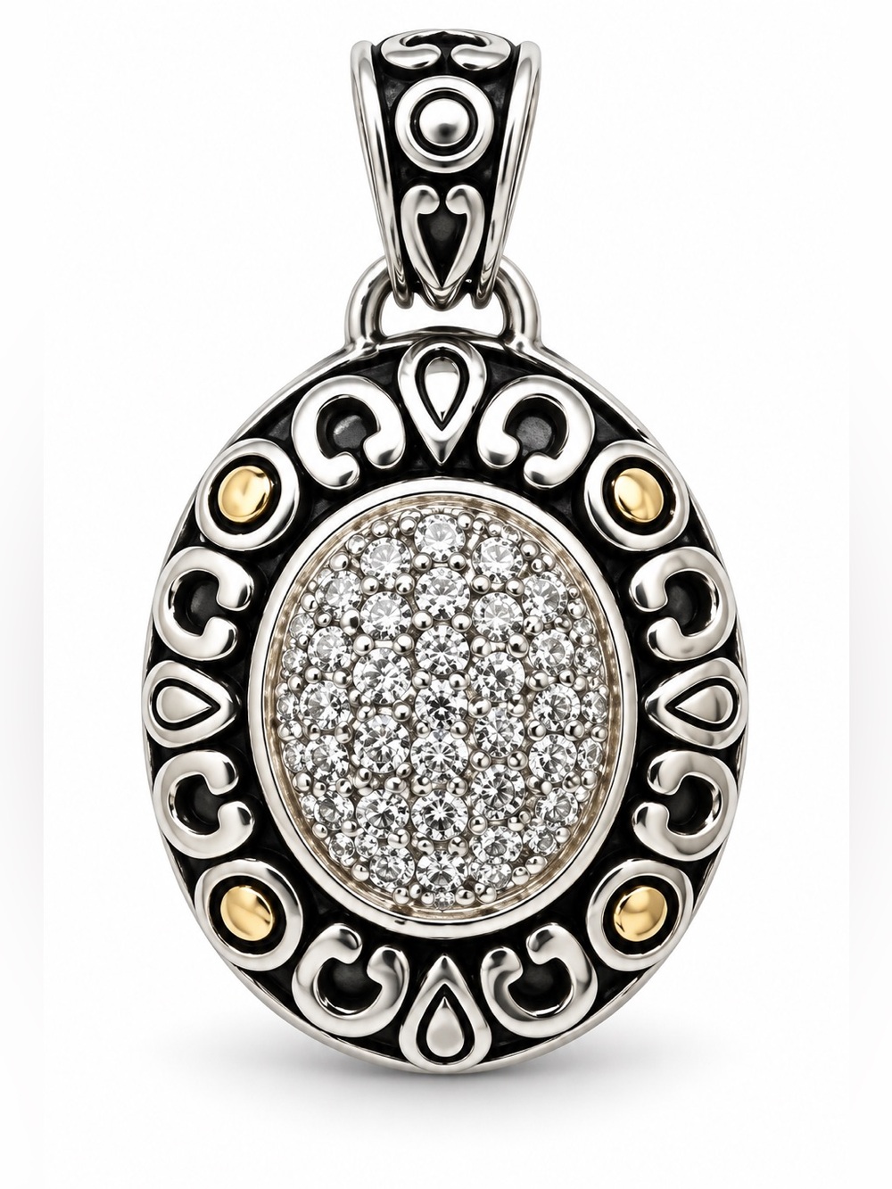Vintage John Hardy Kali Collection Sterling Silver & 14K Gold Pendant
